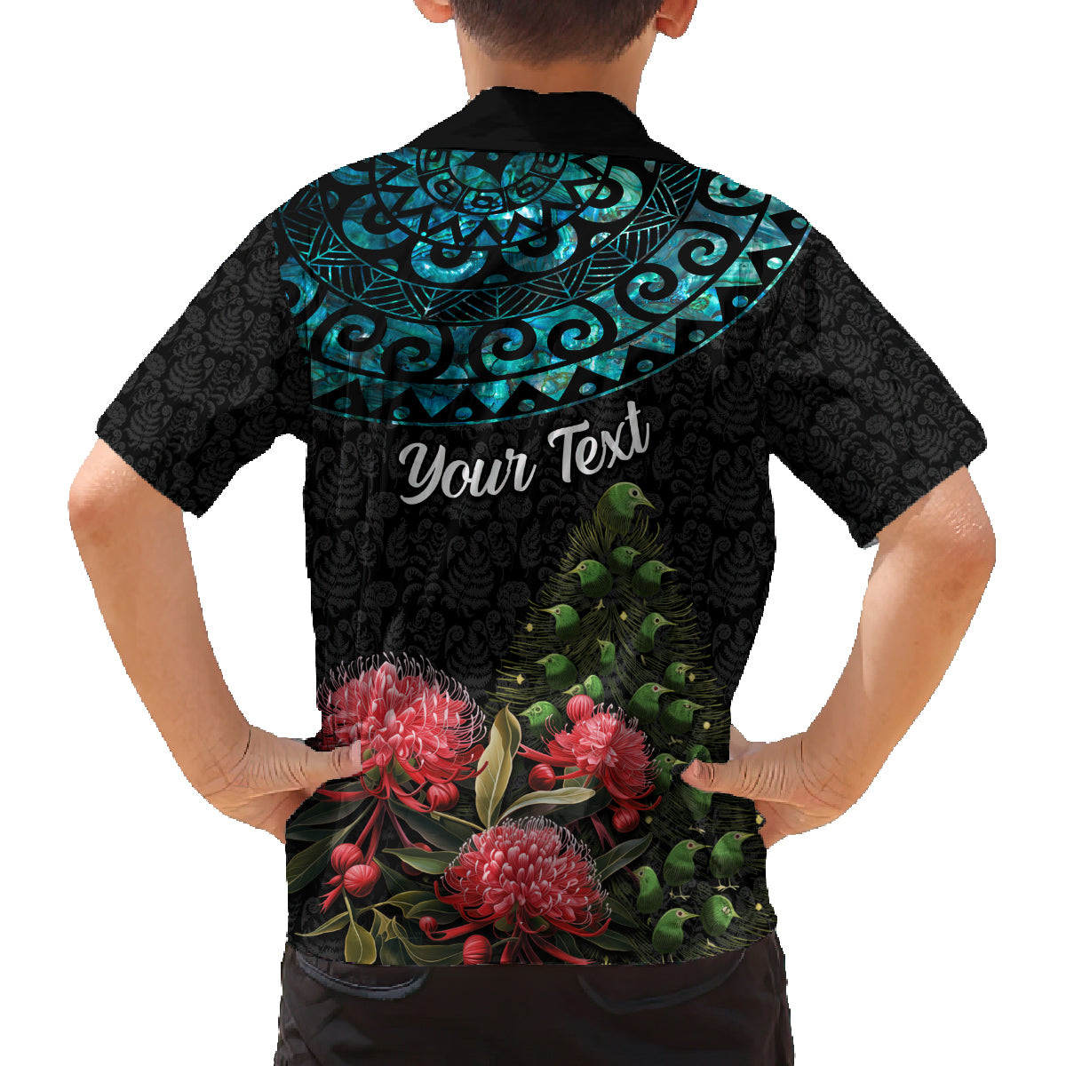 Personalized New Zealand Christmas Family Matching Puletasi Dress and Hawaiian Shirt Maori Santa Pikorua and Pohutukawa Meri Kirihimete LT03 - Polynesian Pride