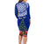 Personalized New Zealand Christmas Family Matching Long Sleeve Bodycon Dress and Hawaiian Shirt Maori Santa Pikorua and Pohutukawa Meri Kirihimete Blue LT03 - Polynesian Pride