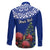 Personalized New Zealand Christmas Family Matching Tank Maxi Dress and Hawaiian Shirt Maori Santa Pikorua and Pohutukawa Meri Kirihimete Blue LT03 - Polynesian Pride
