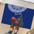 Personalized New Zealand Christmas Rubber Doormat Maori Santa Pikorua and Pohutukawa Meri Kirihimete Blue LT03 - Polynesian Pride