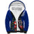 Personalized New Zealand Christmas Sherpa Hoodie Maori Santa Pikorua and Pohutukawa Meri Kirihimete Blue LT03 Unisex Blue - Polynesian Pride