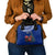 Personalized New Zealand Christmas Shoulder Handbag Maori Santa Pikorua and Pohutukawa Meri Kirihimete Blue LT03 - Polynesian Pride