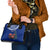 Personalized New Zealand Christmas Shoulder Handbag Maori Santa Pikorua and Pohutukawa Meri Kirihimete Blue LT03 - Polynesian Pride