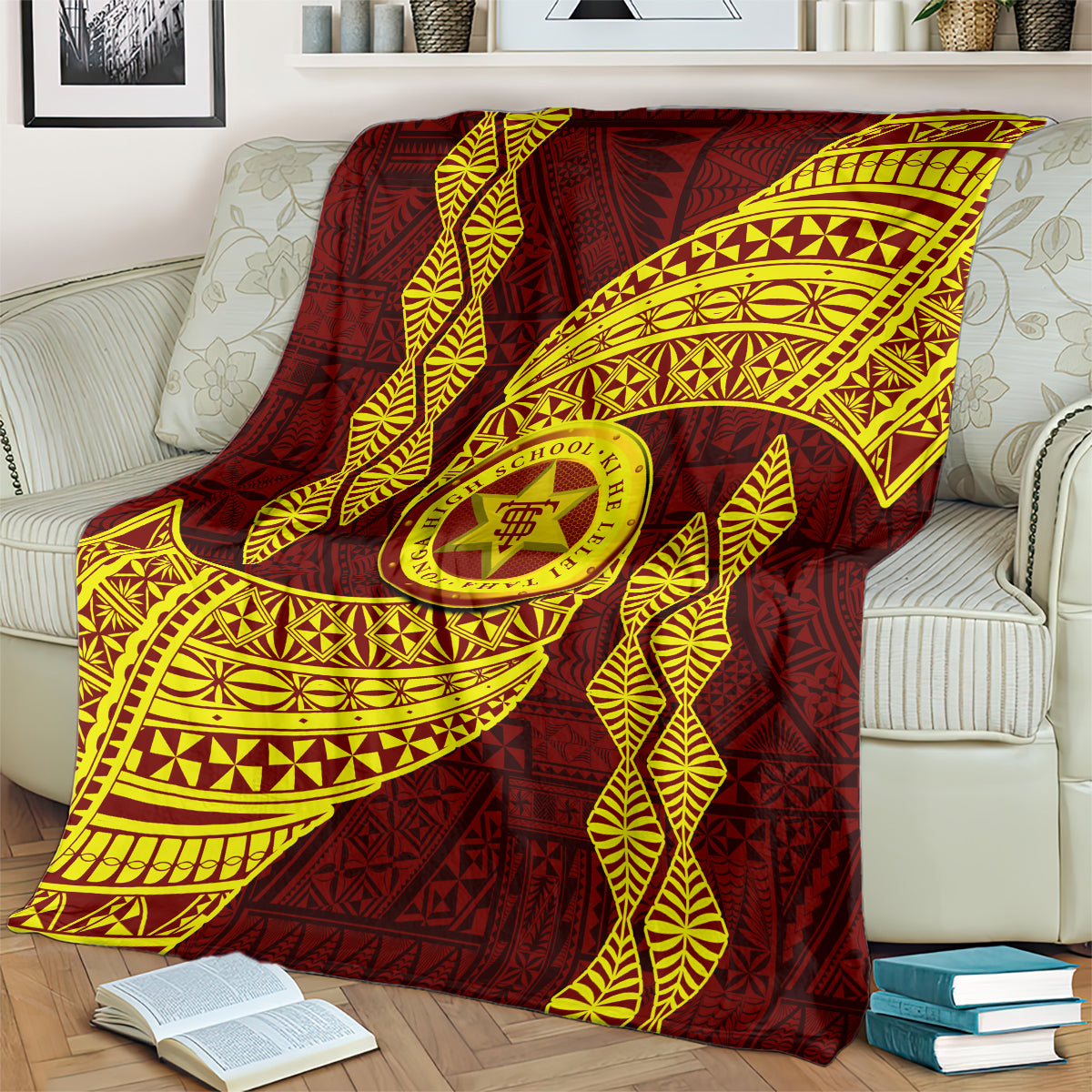 Tonga High School Blanket Traditional Ngatu and Polynesian Pattern LT03 - Polynesian Pride
