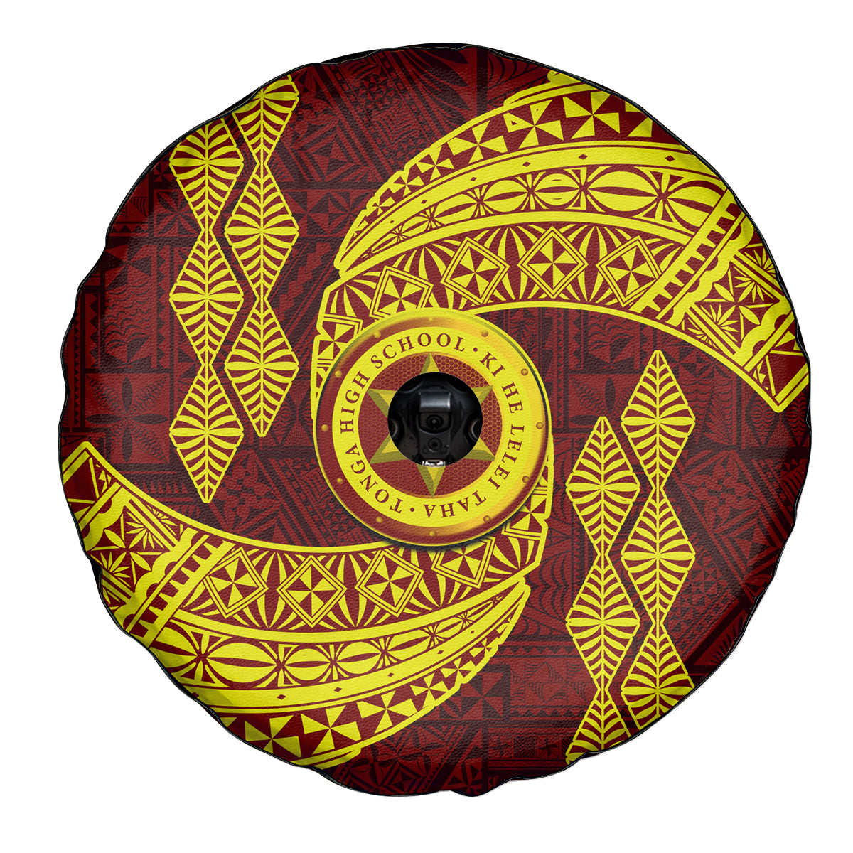 Tonga High School Spare Tire Cover Traditional Ngatu and Polynesian Pattern LT03 - Polynesian Pride