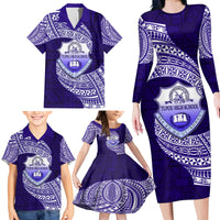 Tonga Tupou High School Family Matching Long Sleeve Bodycon Dress and Hawaiian Shirt Traditional Ngatu and Polynesian Pattern LT03 - Polynesian Pride