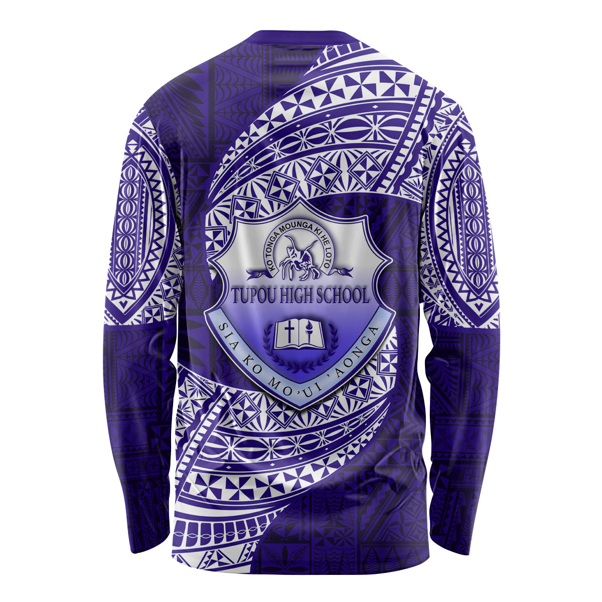 Tonga Tupou High School Long Sleeve Shirt Traditional Ngatu and Polynesian Pattern LT03 - Polynesian Pride
