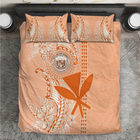 Kanaka Maoli Tropical Flowers with Kakau Tribal Bedding Set Peach Fuzz Color LT03 Peach Fuzz - Polynesian Pride