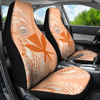 Kanaka Maoli Tropical Flowers with Kakau Tribal Car Seat Cover Peach Fuzz Color LT03 - Polynesian Pride