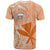 Kanaka Maoli Tropical Flowers with Kakau Tribal T Shirt Peach Fuzz Color LT03 - Polynesian Pride