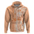 Kanaka Maoli Tropical Flowers with Kakau Tribal Zip Hoodie Peach Fuzz Color LT03 Zip Hoodie Peach Fuzz - Polynesian Pride