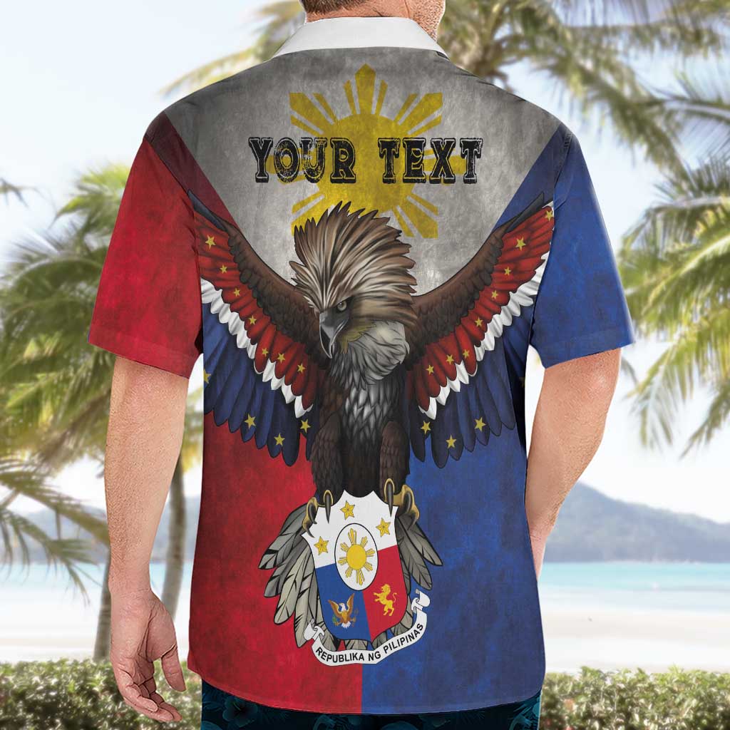 Custom Philippines World Champion Boxing Hawaiian Shirt Eagle-Grunge Design - Polynesian Pride