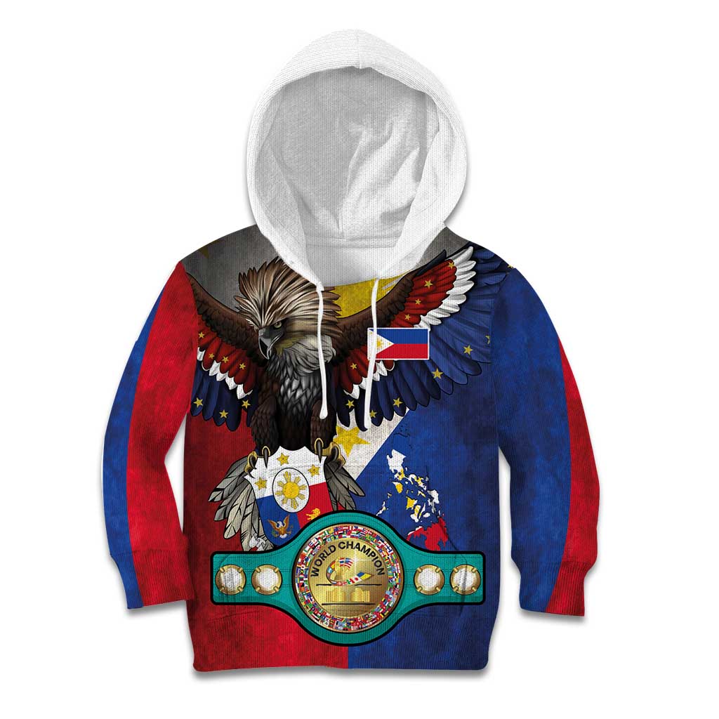 Custom Philippines World Champion Boxing Kid Hoodie Eagle-Grunge Design LT03 Hoodie Multicolor - Polynesian Pride