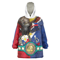 Custom Philippines World Champion Boxing Wearable Blanket Hoodie Eagle-Grunge Design - Polynesian Pride