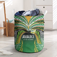 Cook Islands Rugby League Laundry Basket Avaiki Tatau Tribal Motifs Black Color - Polynesian Pride