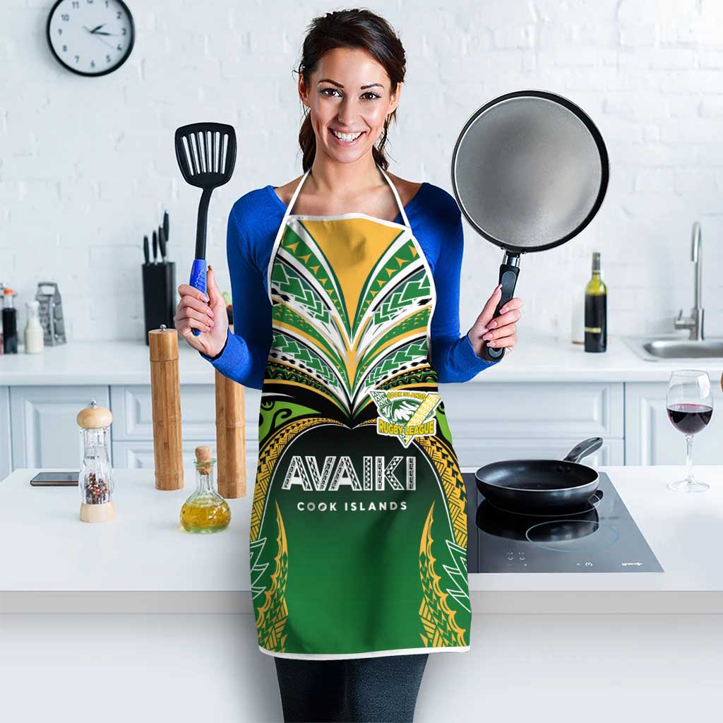 Cook Islands Rugby League Apron Avaiki Tatau Tribal Motifs Black Color - Polynesian Pride