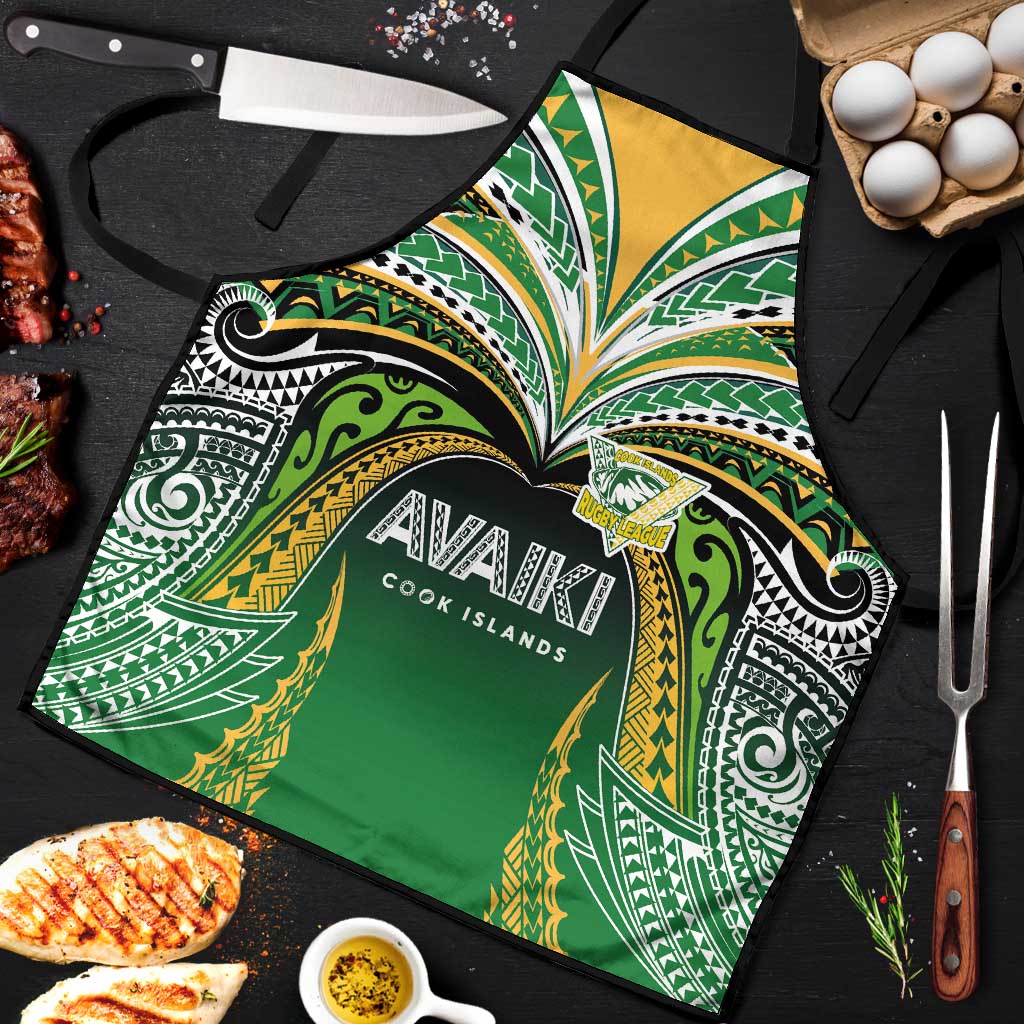 Cook Islands Rugby League Apron Avaiki Tatau Tribal Motifs Black Color - Polynesian Pride