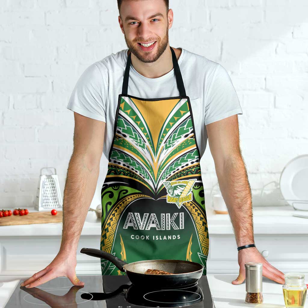 Cook Islands Rugby League Apron Avaiki Tatau Tribal Motifs Black Color - Polynesian Pride