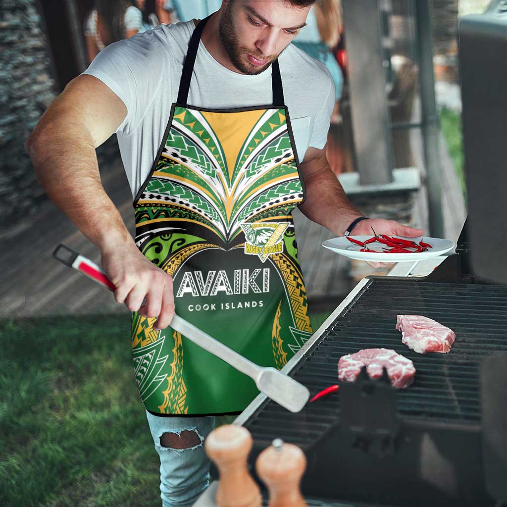 Cook Islands Rugby League Apron Avaiki Tatau Tribal Motifs Black Color - Polynesian Pride