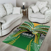Cook Islands Rugby League Area Rug Avaiki Tatau Tribal Motifs Black Color - Polynesian Pride