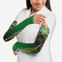Custom Cook Islands Rugby League Arm Sleeves Avaiki Tatau Tribal Motifs Black Color - Polynesian Pride