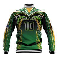 Custom Cook Islands Rugby League Baseball Jacket Avaiki Tatau Tribal Motifs Black Color - Polynesian Pride