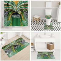 Cook Islands Rugby League Bathroom Set Avaiki Tatau Tribal Motifs Black Color - Polynesian Pride