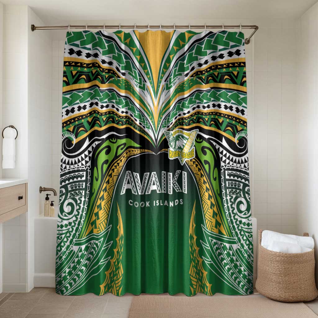 Cook Islands Rugby League Bathroom Set Avaiki Tatau Tribal Motifs Black Color - Polynesian Pride