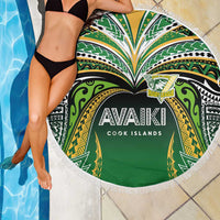 Cook Islands Rugby League Beach Blanket Avaiki Tatau Tribal Motifs Black Color - Polynesian Pride