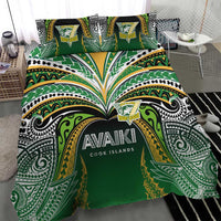 Cook Islands Rugby League Bedding Set Avaiki Tatau Tribal Motifs Black Color - Polynesian Pride