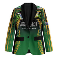 Custom Cook Islands Rugby League Blazer Avaiki Tatau Tribal Motifs Black Color - Polynesian Pride