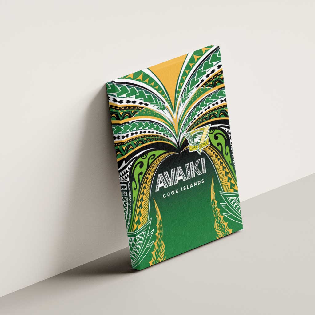 Cook Islands Rugby League Canvas Wall Art Avaiki Tatau Tribal Motifs Black Color - Polynesian Pride