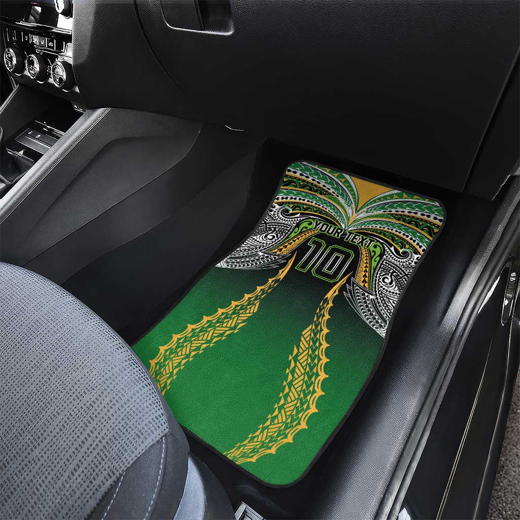 Custom Cook Islands Rugby League Car Mats Avaiki Tatau Tribal Motifs Black Color - Polynesian Pride