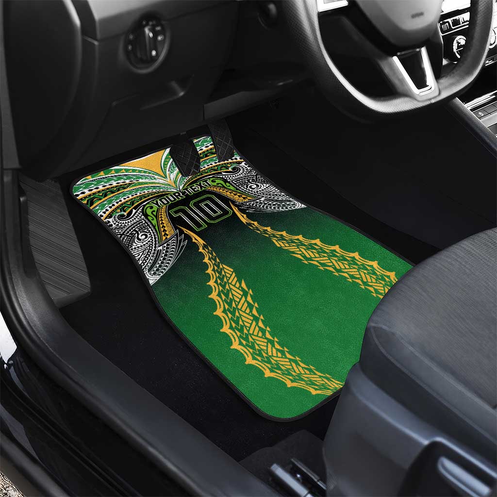 Custom Cook Islands Rugby League Car Mats Avaiki Tatau Tribal Motifs Black Color - Polynesian Pride