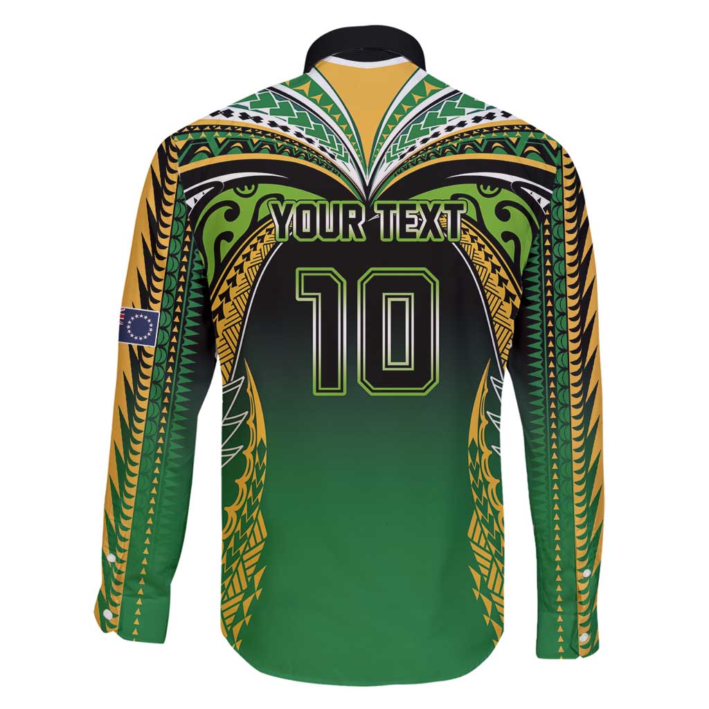 Custom Cook Islands Rugby League Family Matching Puletasi and Hawaiian Shirt Avaiki Tatau Tribal Motifs Black Color - Polynesian Pride