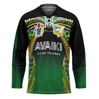 Custom Cook Islands Rugby League Hockey Jersey Avaiki Tatau Tribal Motifs Black Color - Polynesian Pride