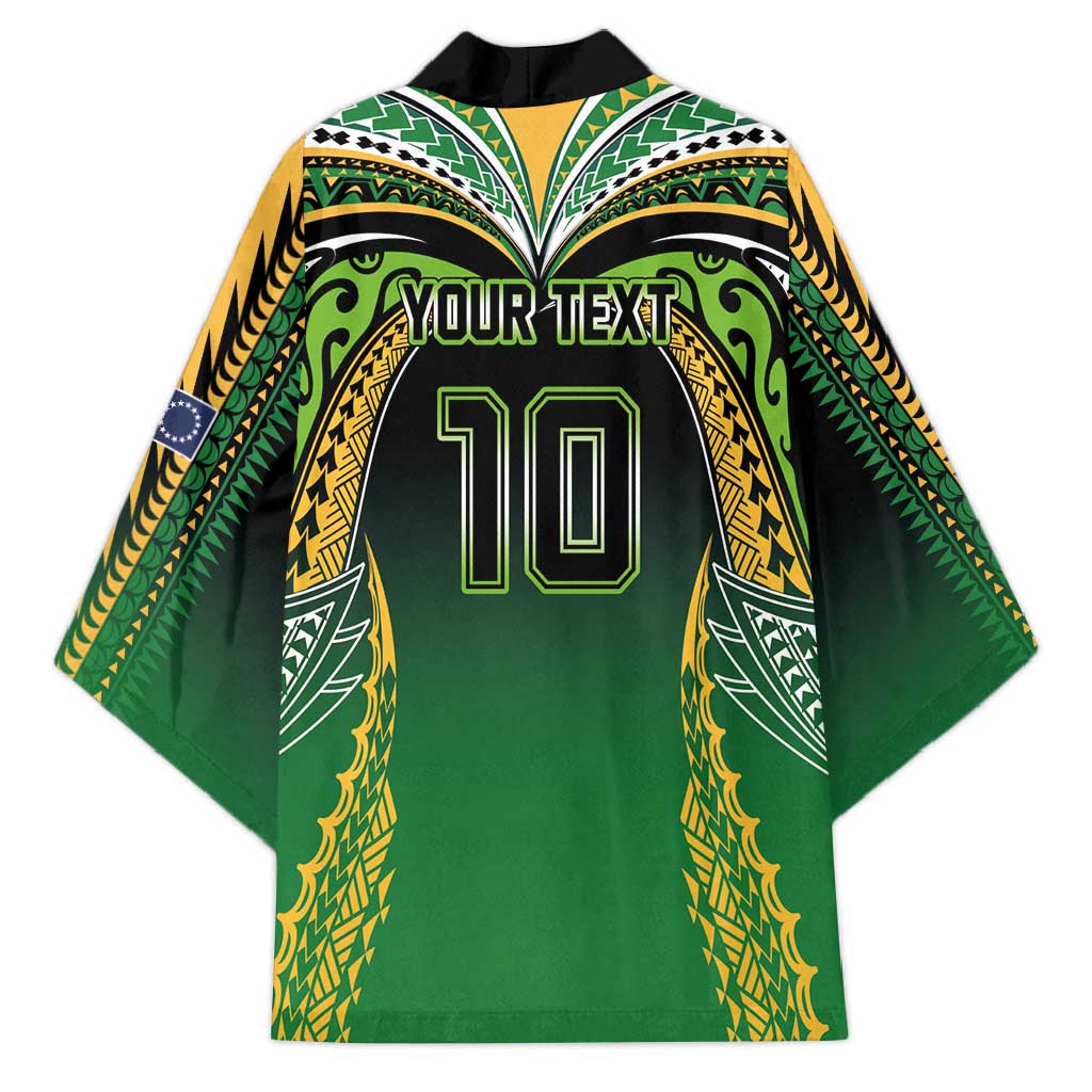 Custom Cook Islands Rugby League Kimono Avaiki Tatau Tribal Motifs Black Color - Polynesian Pride