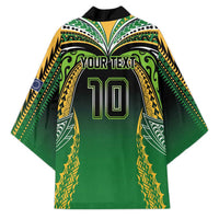 Custom Cook Islands Rugby League Kimono Avaiki Tatau Tribal Motifs Black Color - Polynesian Pride
