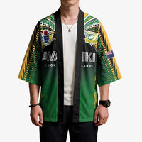 Custom Cook Islands Rugby League Kimono Avaiki Tatau Tribal Motifs Black Color - Polynesian Pride