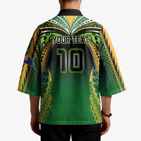 Custom Cook Islands Rugby League Kimono Avaiki Tatau Tribal Motifs Black Color - Polynesian Pride