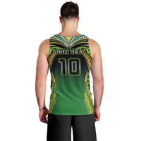 Custom Cook Islands Rugby League Men Tank Top Avaiki Tatau Tribal Motifs Black Color - Polynesian Pride