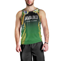 Custom Cook Islands Rugby League Men Tank Top Avaiki Tatau Tribal Motifs Black Color - Polynesian Pride