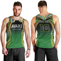 Custom Cook Islands Rugby League Men Tank Top Avaiki Tatau Tribal Motifs Black Color - Polynesian Pride