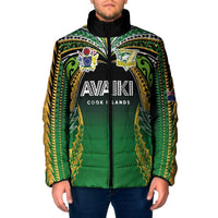 Custom Cook Islands Rugby League Padded Jacket Avaiki Tatau Tribal Motifs Black Color - Polynesian Pride
