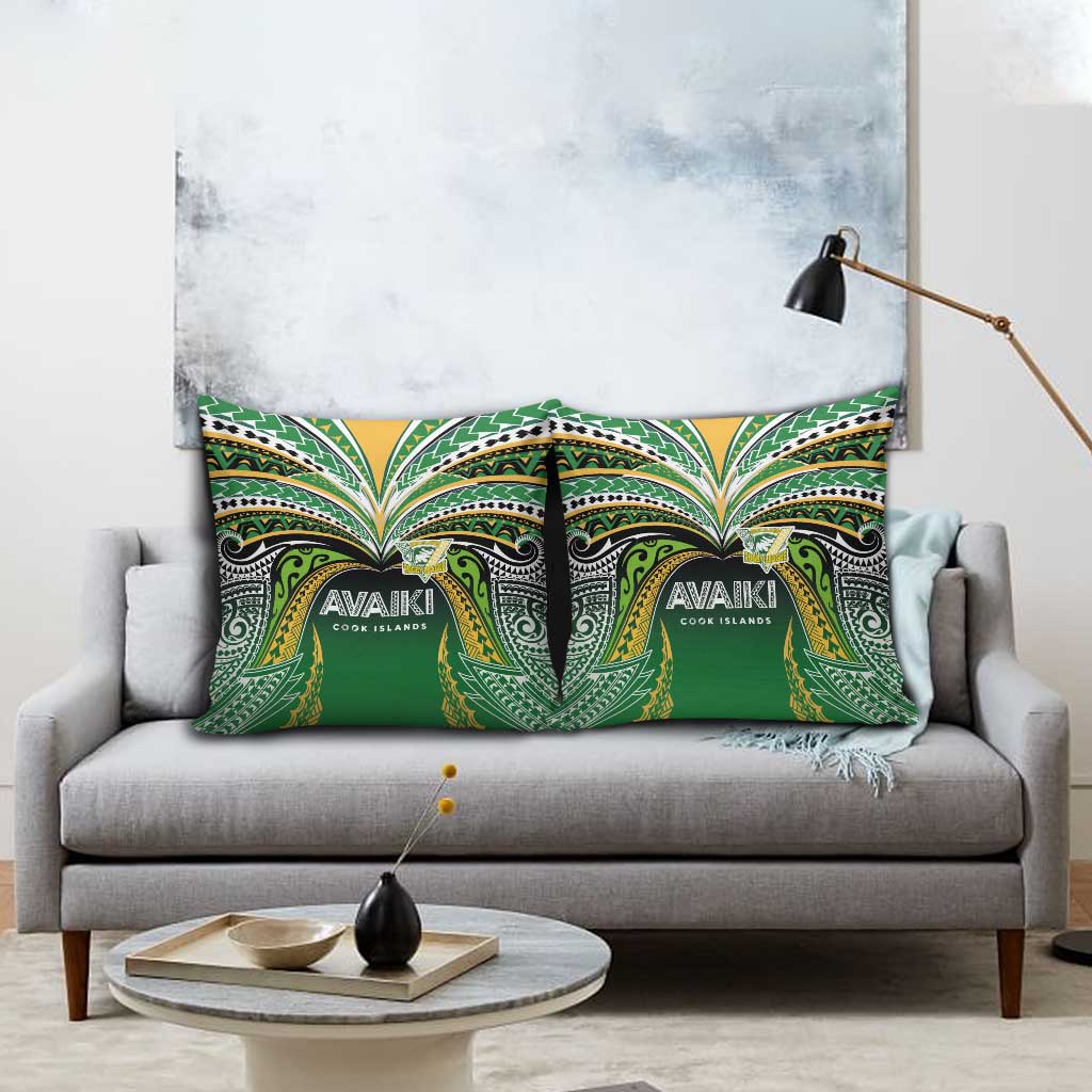 Cook Islands Rugby League Pillow Cover Avaiki Tatau Tribal Motifs Black Color - Polynesian Pride