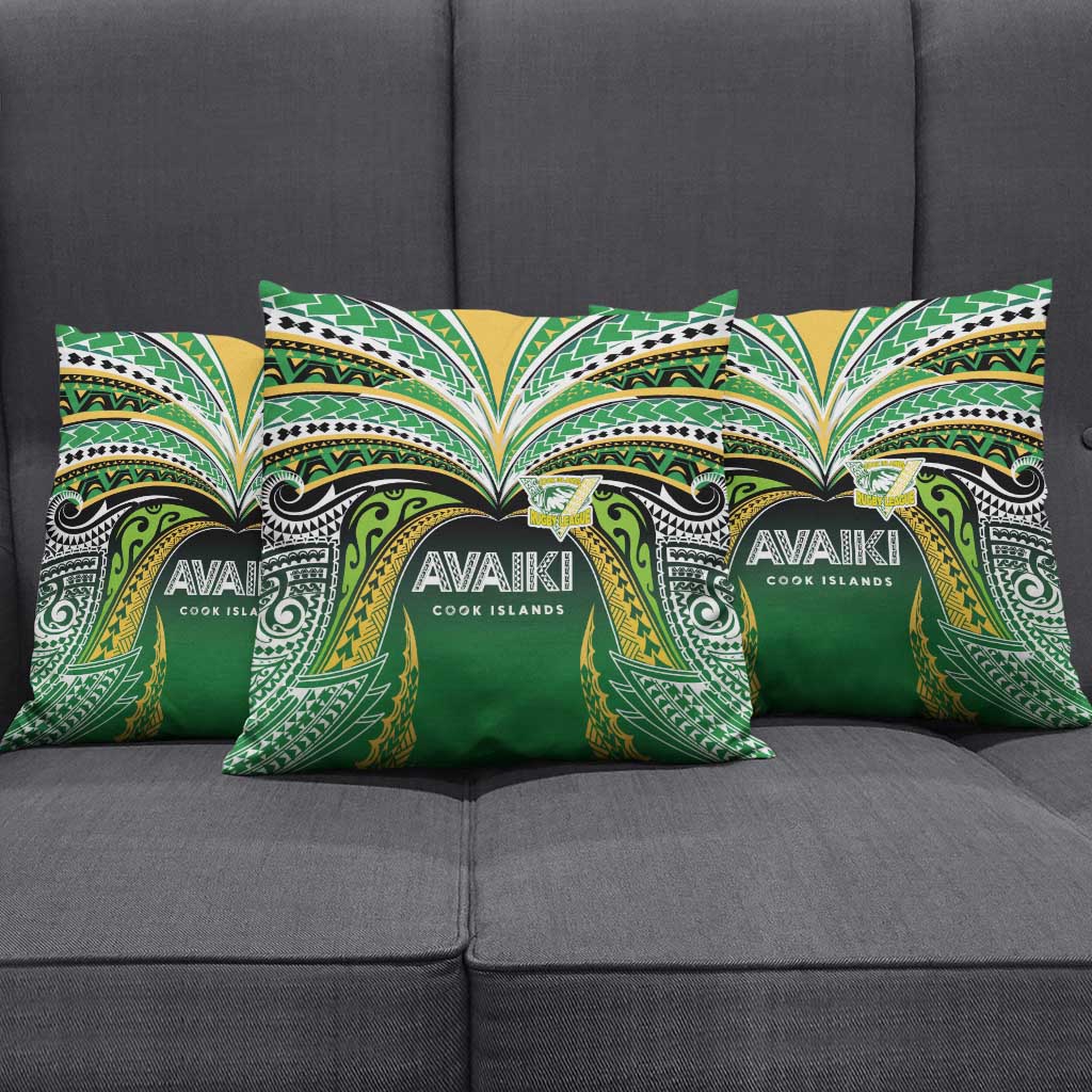 Cook Islands Rugby League Pillow Cover Avaiki Tatau Tribal Motifs Black Color - Polynesian Pride