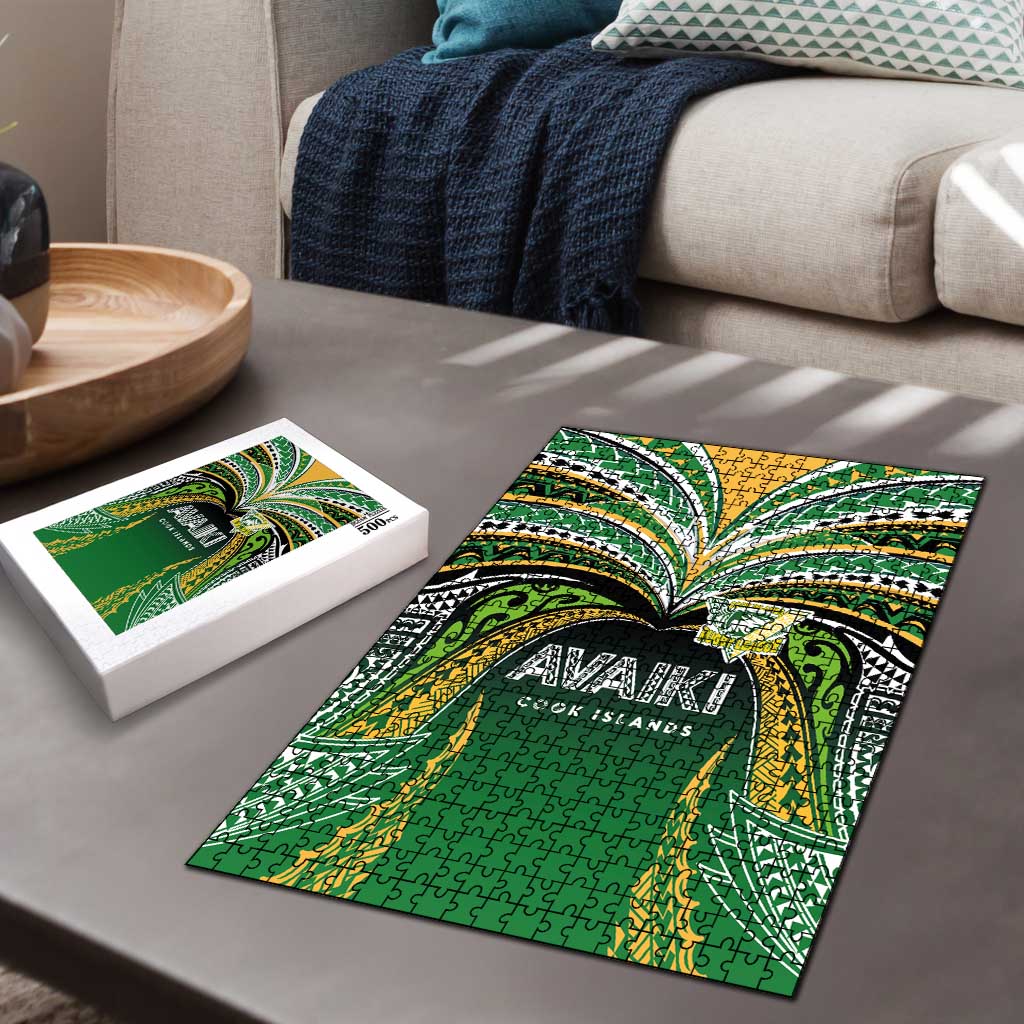 Cook Islands Rugby League Puzzle Avaiki Tatau Tribal Motifs Black Color - Polynesian Pride