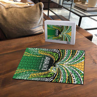 Cook Islands Rugby League Puzzle Avaiki Tatau Tribal Motifs Black Color - Polynesian Pride