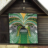 Cook Islands Rugby League Quilt Avaiki Tatau Tribal Motifs Black Color - Polynesian Pride