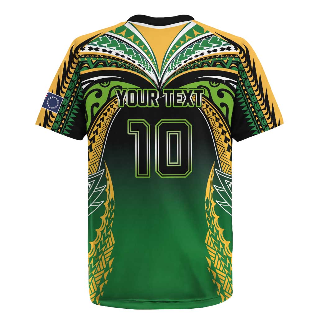 Custom Cook Islands Rugby League Rugby Jersey Avaiki Tatau Tribal Motifs Black Color - Polynesian Pride